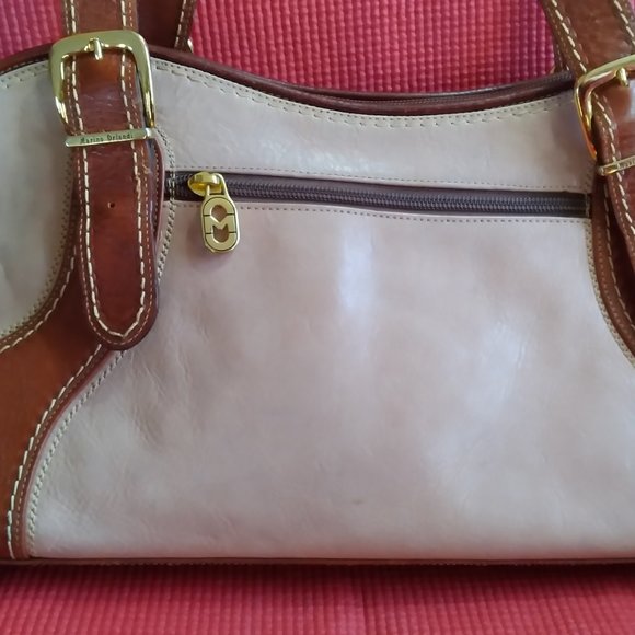 MARINO ORLANDI Italian Leather shoulder bag Pale Plum & Brown - Picture 5 of 12